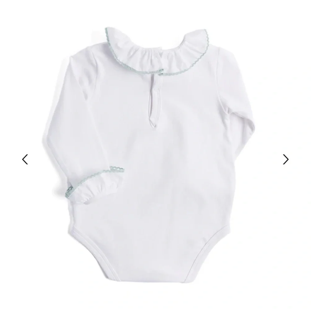 Pepa and company Delicate Frill Collar with Green Detailing Bodysuit 18 mo